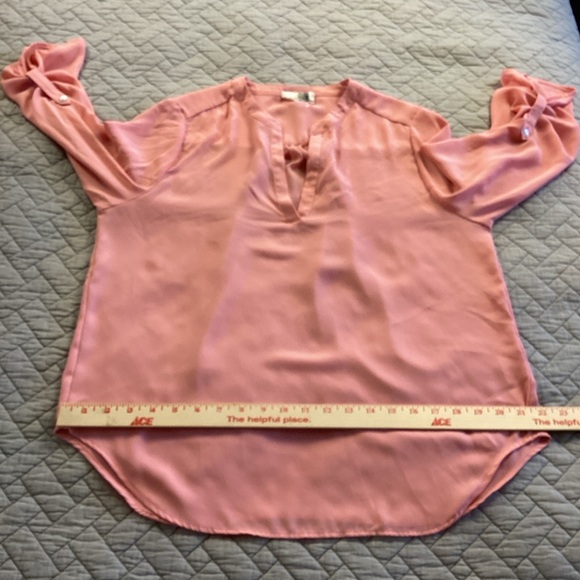 Everleigh Dusty Peach V-Neck Blouse MP - Picture 9 of 12